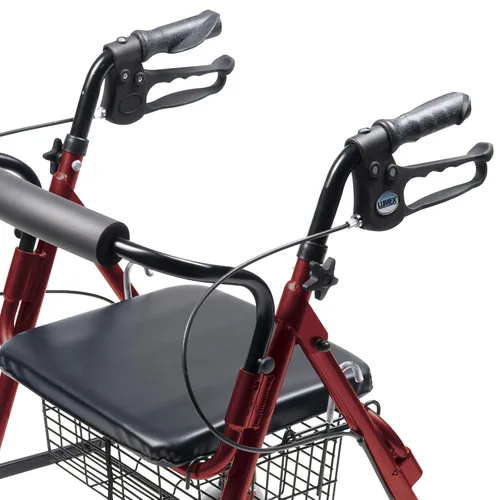 Vista 3 de Lumex Walkabout Lite Hemi Rollator, andador corto y ligero, asiento bajo de 20 pulgadas, burdeos