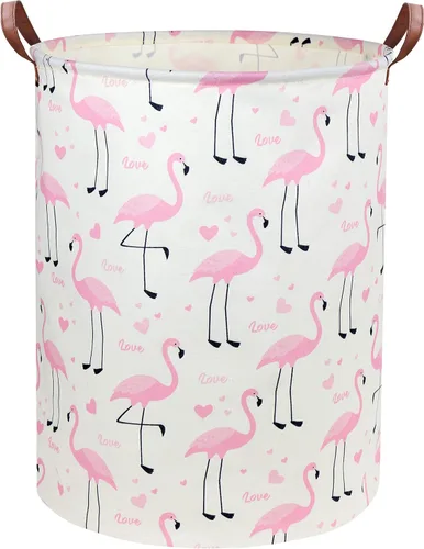 Vista 7 de Cesta de lavandería con estampado de vaca, cesta plegable para almacenamiento de juguetes, con asas, para decoración de habitación de niños y niñas