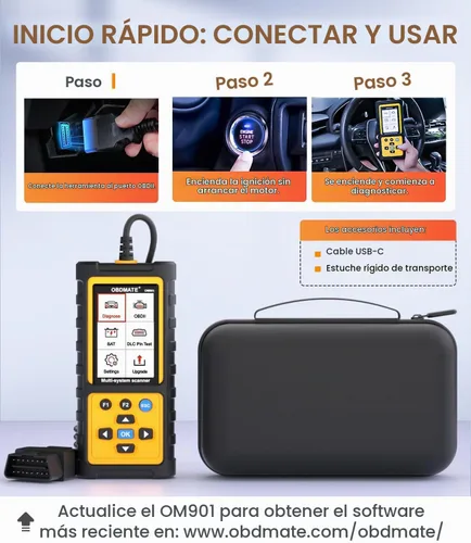 Vista 9 de Escáner OBD2 con transmisión ABS SRS, restablecer luces de falla Compruebe el lector de código del motor con funciones OBDII completas Prueba