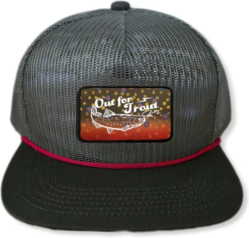 Vista 68 de ThatsRad Out for Trout Corduroy Snapback Sombrero Gorra Pesca con Mosca Pescador