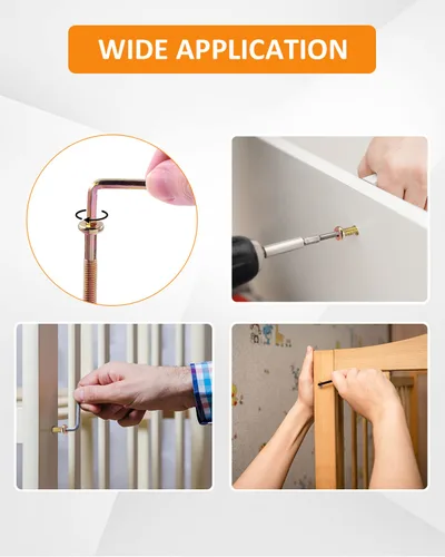 Vista 6 de Kit de Reemplazo de Tornillos y Accesorios para Cunas - Juego de 20 Pernos para Marco de Cama Infantil y Tuercas de Barril, Tornillos de Cabeza