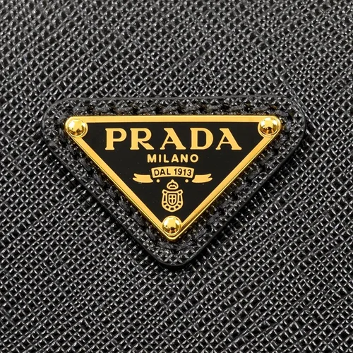 Vista 7 de Prada Triángulo Logo Negro Saffiano Lux Bolso bandolera de cuero, Negro