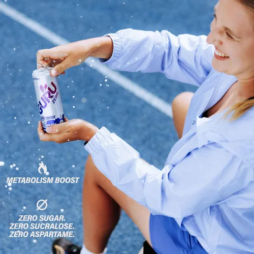 Vista 4 de Guru Bebida energética orgánica Zero Wild Berry, 12 Fz