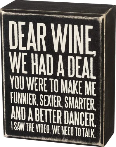 Vista 13 de Primitives by Kathy 18066 Cartel de caja, 7" x 2.5", All You Need... is a Bottle of Wine
