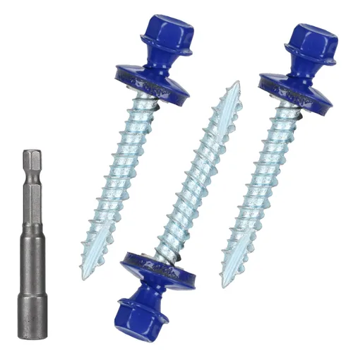 Vista 41 de Tornillos para techos de metal de 10 x 1 pulgada, tornillo para techo de chapa metálica con cabeza hexagonal negra y arandela EPDM para techos