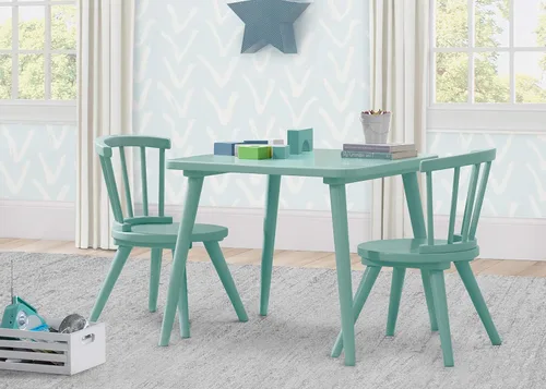 Vista 2 de Delta Children Windsor - Juego de sillas de mesa de madera para niños (2 sillas incluidas), ideal para artes y manualidades, merienda, educación
