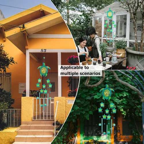 Vista 5 de Campanillas de viento de tortuga marina: regalo conmemorativo para mamá, decoración de jardín al aire libre, regalo para amantes de las tortug