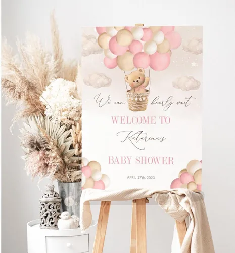 Vista 12 de Letrero personalizado para baby shower, letrero de bienvenida para baby shower, letrero para baby shower, personalizable para niña o niño, letrero