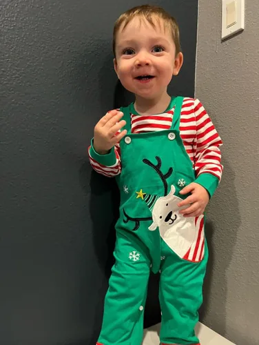 Vista 4 de VINUOKER Ropa de Navidad para bebé, conjuntos de ropa de Navidad para Año Nuevo, 3 piezas, conjuntos de ropa infantil