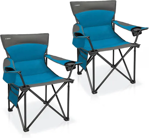 Vista 9 de Sillas de camping portátiles de gran tamaño, sillas plegables para exteriores con bolsillo y portavasos, bolsa de transporte para camping, portones