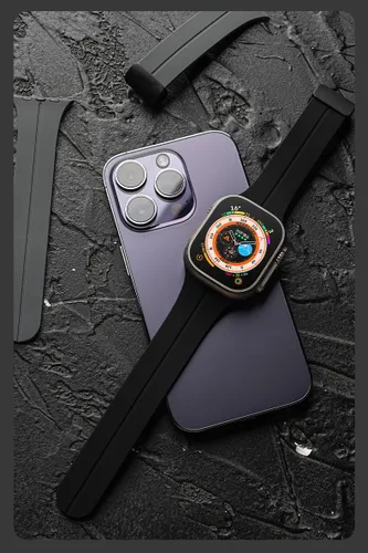 Vista 4 de Banda magnética compatible con Apple Watch de 38mm 40mm 41mm 42mm 44mm 45mm 46mm 49mm, mujeres y hombres, correa deportiva de silicona compatible