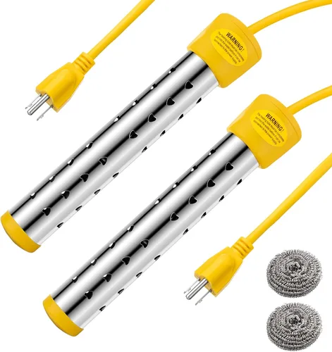 Vista 10 de Treela 2 Piezas Calentadores de Agua de Inmersión Portátiles Eléctricos Sumergibles para Piscina/Bañera de Hidromasaje con 304 SS para Bañera, Cubo