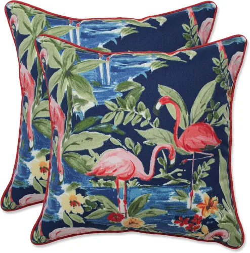Vista 59 de Pillow Perfect Almohadas lumbares Delray azul marino para exteriores/interiores, 11.5 x 18.5 pulgadas, paquete de 2