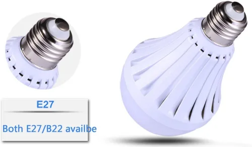 Vista 2 de Bombillas LED recargables de 9 W con batería de respaldo, bombilla de luz de emergencia, base E27/E26, brillo equivalente a 60 W, iluminación