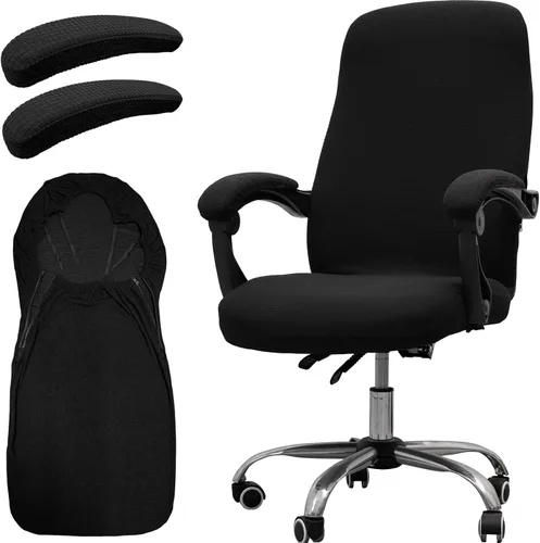 Vista 31 de Melaluxe Funda para silla de oficina con fundas para reposabrazos, funda elástica universal para silla de escritorio, fundas para silla