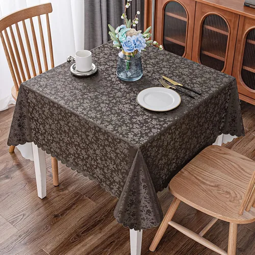 Vista 97 de Smiry Mantel cuadrado, mantel de vinilo resistente al agua, lavable, para cocina y comedor (azul bebé, 54 x 54 pulgadas)