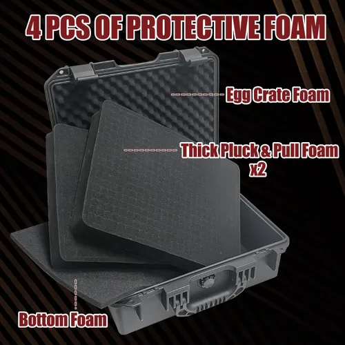 Vista 2 de Sutekus Funda rígida para pistola Estuche para pistola impermeable con accesorios de arma de espuma