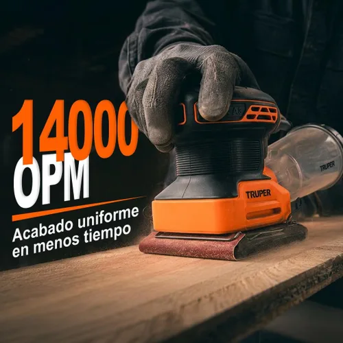 Vista 3 de Truper LIOR-1/4A3, Lijadora Orbital 1/4 Hoja 240 W Profesional