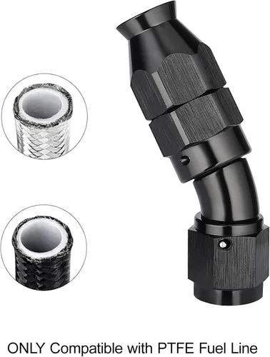 Vista 5 de EVIL ENERGY - Adaptador de manguera de una pieza PTFE 4AN de 30 grados, aluminio, color negro