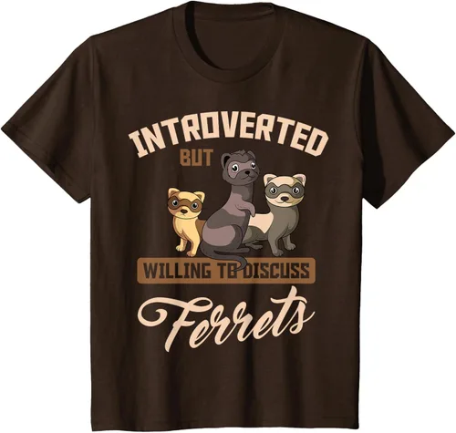 Vista 36 de Camiseta para amantes de los animales de los hurones, Negro, S