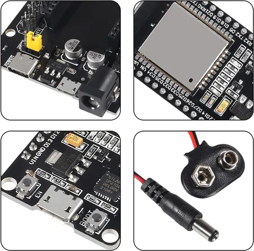 Vista 4 de Placa de desarrollo de 30 pines 2.4 GHz WiFi Bluetooth de doble núcleo para Arduino, con placa de expansión USB tipo C + cable de alimentación