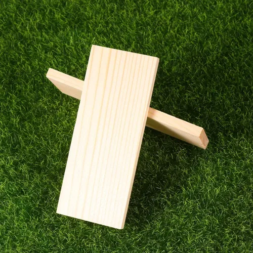 Vista 7 de Paquete de 16 tablas de madera para manualidades sin terminar de 4 x 2 x 1/5 pulgadas a 0.197 in de grosor, bloques de madera en blanco sin