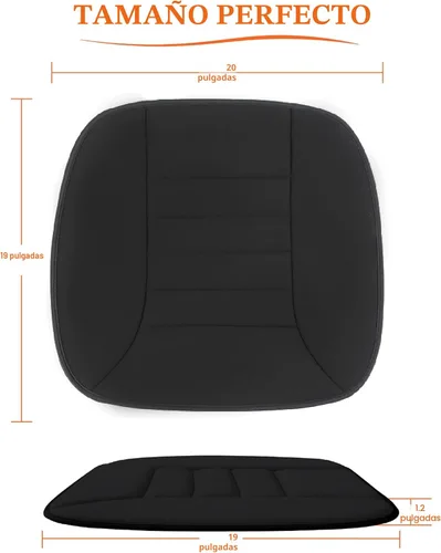 Vista 6 de kingphenix Cojín de asiento de coche con espuma viscoelástica de 1.2 pulgadas, cojín de asiento para coche y silla de oficina (negro)