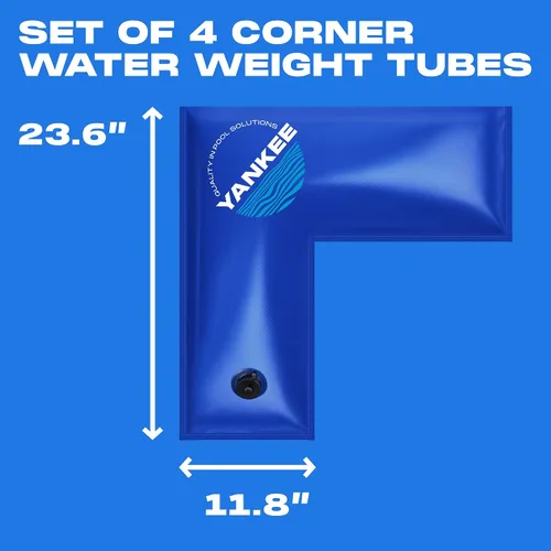 Vista 2 de Yankee - Pesas de piscina – Tubos de agua de esquina, bolsas de agua para cubiertas de suelo recto, 23.6 x 11.8 pulgadas, pesos de cubierta