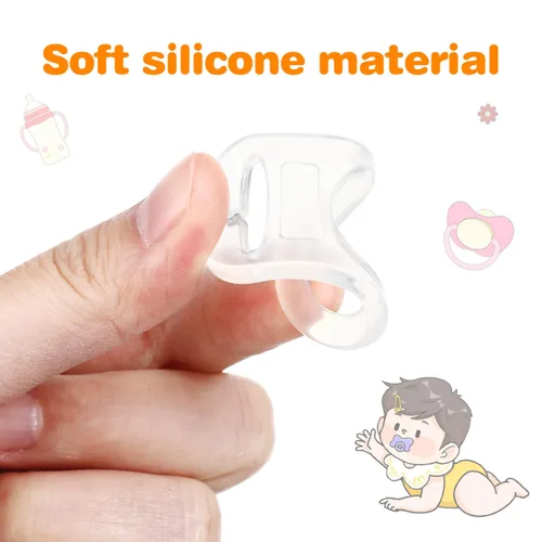 Vista 4 de 10 anillos adaptadores de silicona para bebés y clip compatibles con MAM (suave y transparente)