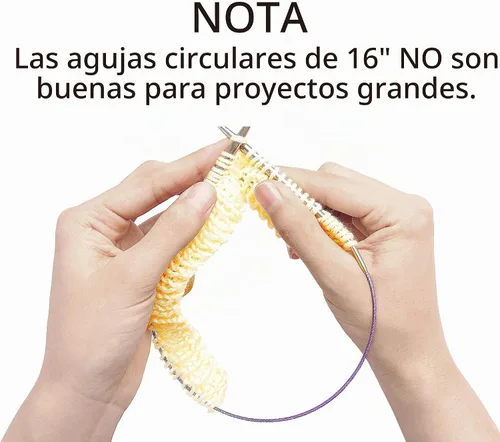 Vista 7 de Agujas de tejer circulares de 16 pulgadas, kit de metal redondo tamaño 13 10 8 6 2.5 0