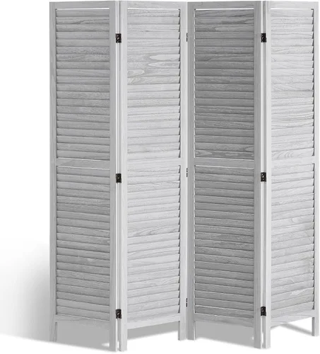 Vista 15 de VEVOR Divisor de habitación de madera, pantalla de privacidad plegable de madera de 4 paneles, 66.9 pulgadas de alto, divisor de partición