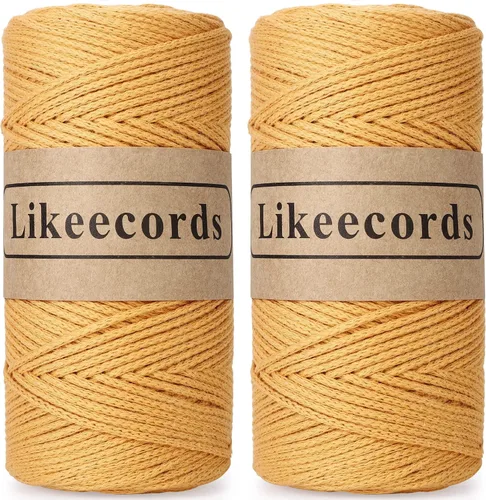 Vista 7 de Likeecords 100% Hilo de Ganchillo de Algodón Cordón de Bolsa de 2mm 170m Cordón de Macramé de 2mm Hilo de Crochet Cuerda de Macramé Regalo para Verde