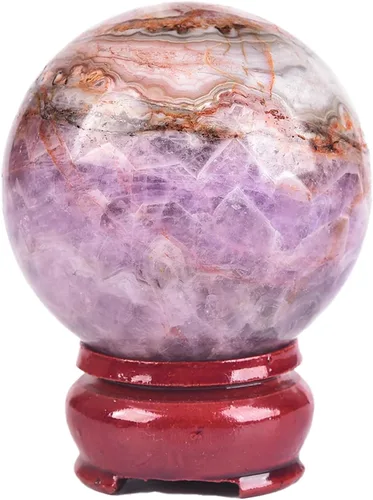 Vista 114 de JIC Gem Piedra Natural de Jaspe Africano Cristal de Curación Esfera Adivinación Bola de Piedra Preciosa, Feng Shui Reiki Aura Decoración