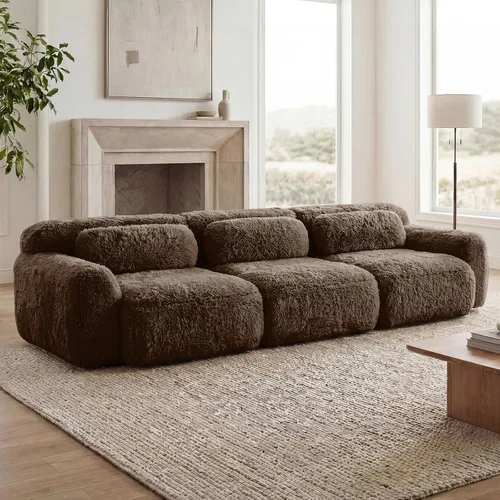 Vista 53 de Sofás seccional modular de 80" sin huesos modernos para sala de estar, juego de sofás comprimidos de 2 plazas con asiento profundo, sin necesidad