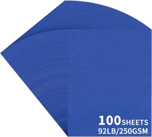 Vista 18 de 24 hojas de papel de cartulina de 6 colores de 8.5 x 11 pulgadas, papel de doble cara de 92 libras/8.82 oz/m², papel grueso de construcción