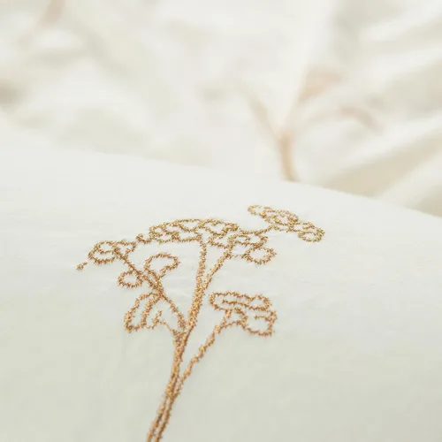 Vista 4 de Chanasya Juego de funda de edredón tamaño Queen con bordado de hojas florales de alta calidad, juego de ropa de cama de 3 piezas, microfibra lavada