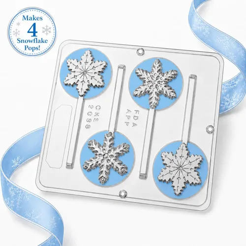 Vista 6 de Molde de caramelo de chocolate con piruleta de copo de nieve Navidad 2058