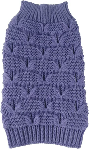 Vista 2 de Pet Life ® Suéter para perro de otoño e invierno con cuello de tortuga, suéter cálido para mascotas Púrpura