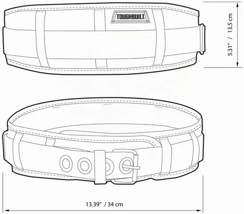 Vista 9 de ToughBuilt - Cinturón de trabajo acolchado - Resistente, de lujo, calidad prémium, duradero - Tamaño ajustable - (TB-43A)