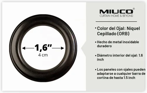 Vista 8 de Miuco paneles de cortina de oscurecimiento con arandelas, cortinas opacas con textura para salón, juego de 2
