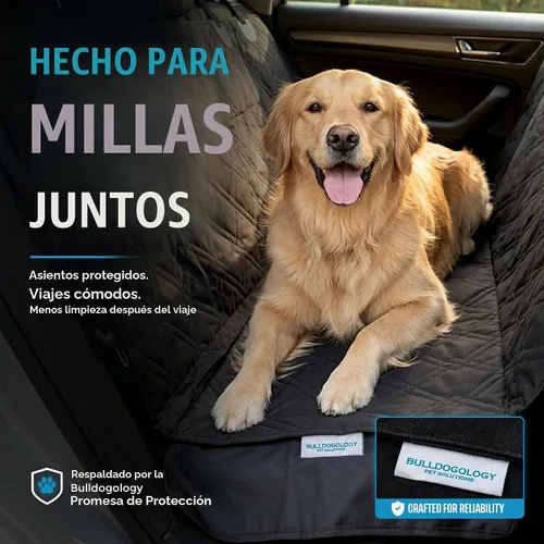 Vista 2 de Bulldogology - Funda de asiento de automóvil para perro, 64 x 60 pulgadas, impermeable, resistente, hamaca para perro, protector de asiento trasero