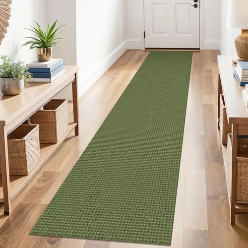 Vista 67 de KOZYFLY - Tapetes de pasillo, lavables, con respaldo de goma antideslizante, tapete de algodón para interiores, entrada, puerta trasera, habitación