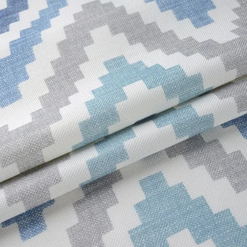 Vista 4 de Melodieux - Cortinas con ojales para ventana estilo Chevron para sala de estar, 52 x 96 pulgadas, color azul (1 panel)