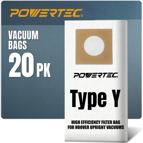 Vista 8 de POWERTEC Bolsas de vacío tipo Y, paquete de 10 para aspiradoras verticales Hoover Style Y, Z, YZ WindTunnel, bolsas de polvo de repuesto