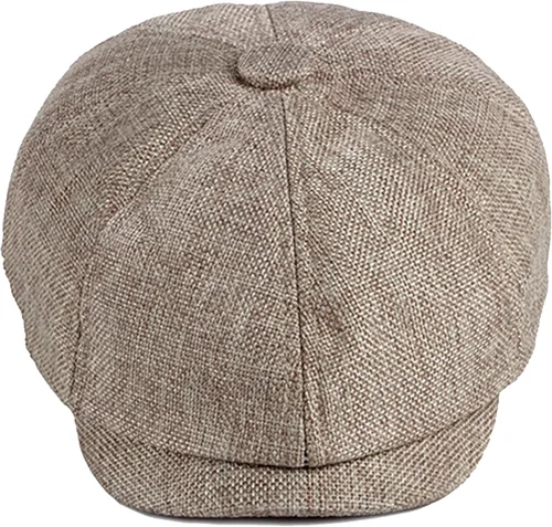 Vista 3 de Gorra de 8 paneles para hombre, estilo vintage, con banda elástica, transpirable, ligera, para conducir cabbie hiedra Caqui