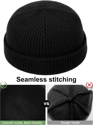 Vista 4 de vidsel Gorro de lana fina de pescador para hombres y mujeres, gorra de moda
