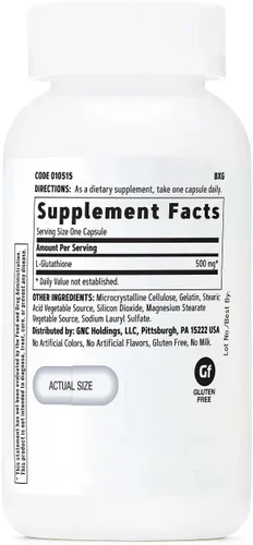 Vista 2 de GNC Glutatión 500 mg, 60 cápsulas, apoya la salud inmunológica