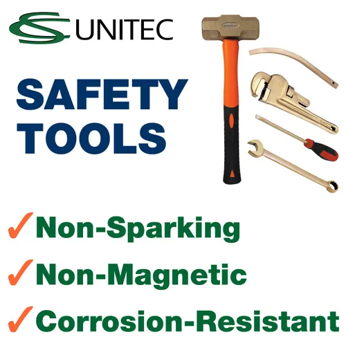 Vista 8 de CS Unitec Llave de trinquete sin chispas Extremo puntero Enchufe de 1 pulgada Certificado TUV Bronce de aluminio No magnética Resistente