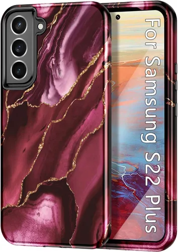 Vista 10 de Btscase Funda para Samsung Galaxy S22+/S22 Plus 5G, Patrón de Mármol 3 en 1 Resistente a Prueba de Golpes de Servicio Pesado Cuerpo Completo Rígida