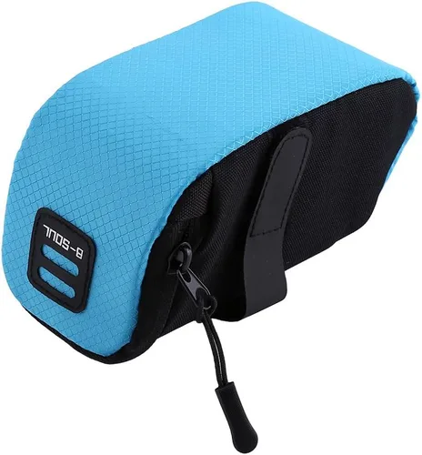 Vista 9 de Zopsc Bolsa para sillín de bicicleta, bolsa de almacenamiento debajo del asiento con apertura con cremallera, poliéster súper ligero, para la Negro